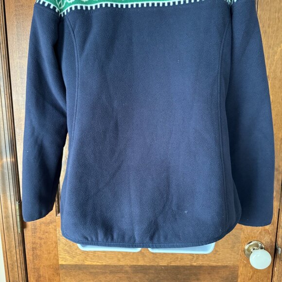 Nautica Navy Blue & Green w/Anchors Zip-Up Fleece Large - Picture 12 of 13